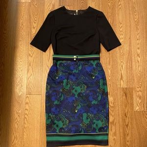 Ted Baker black and blue dress. Size 1. Never worn